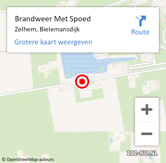 Locatie op kaart van de 112 melding: Brandweer Met Spoed Naar Zelhem, Bielemansdijk op 8 mei 2020 14:14