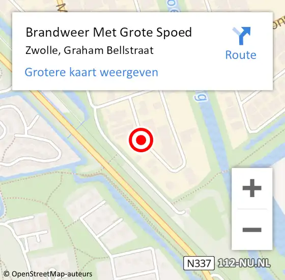 Locatie op kaart van de 112 melding: Brandweer Met Grote Spoed Naar Zwolle, Graham Bellstraat op 8 mei 2020 14:34