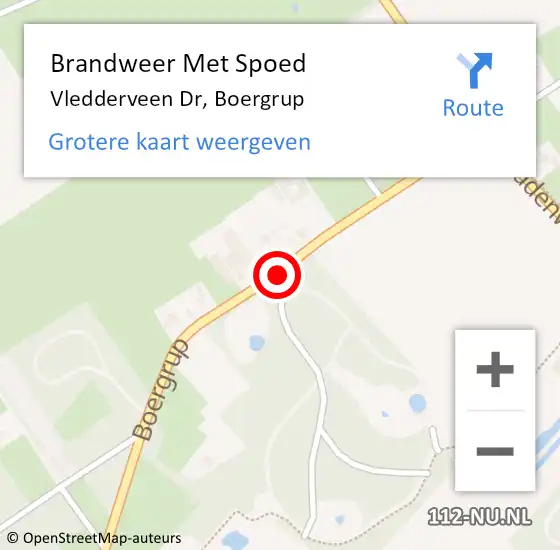 Locatie op kaart van de 112 melding: Brandweer Met Spoed Naar Vledderveen Dr, Boergrup op 8 mei 2020 15:30