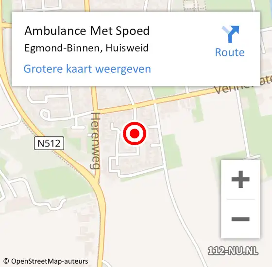 Locatie op kaart van de 112 melding: Ambulance Met Spoed Naar Egmond-Binnen, Huisweid op 8 mei 2020 15:34