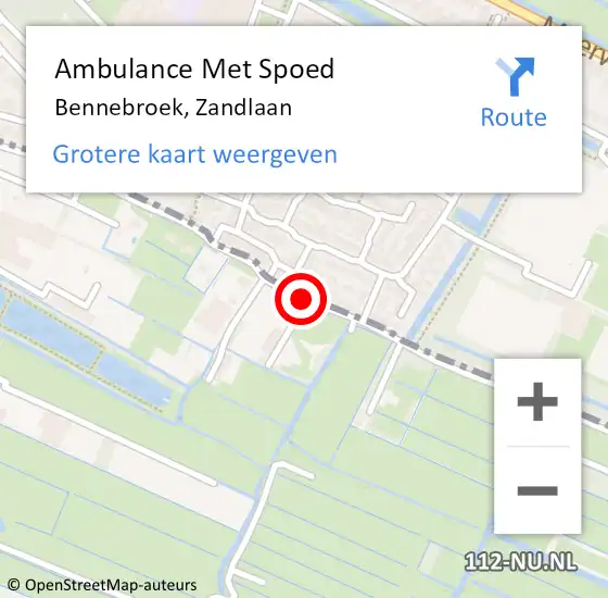 Locatie op kaart van de 112 melding: Ambulance Met Spoed Naar Bennebroek, Zandlaan op 8 mei 2020 16:11