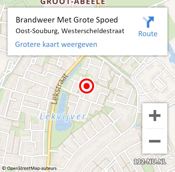 Locatie op kaart van de 112 melding: Brandweer Met Grote Spoed Naar Oost-Souburg, Westerscheldestraat op 8 mei 2020 16:20