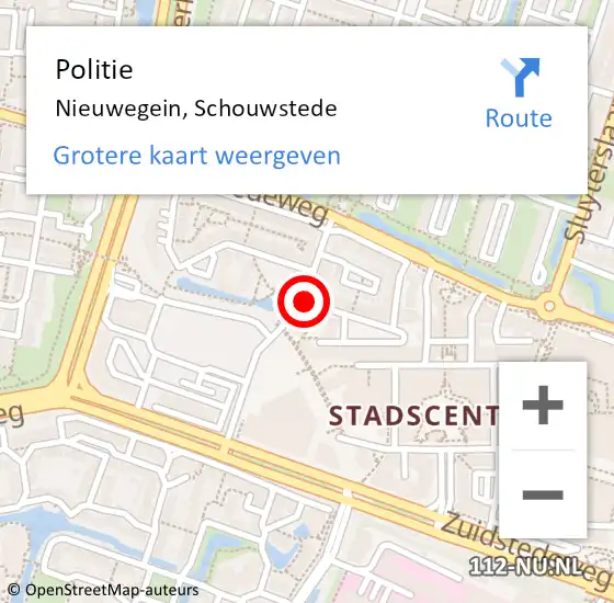 Locatie op kaart van de 112 melding: Politie Nieuwegein, Schouwstede op 8 mei 2020 16:48