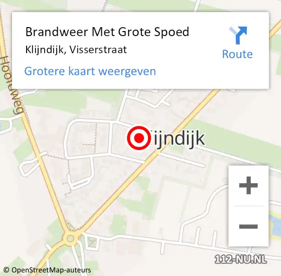 Locatie op kaart van de 112 melding: Brandweer Met Grote Spoed Naar Klijndijk, Visserstraat op 6 mei 2014 08:17