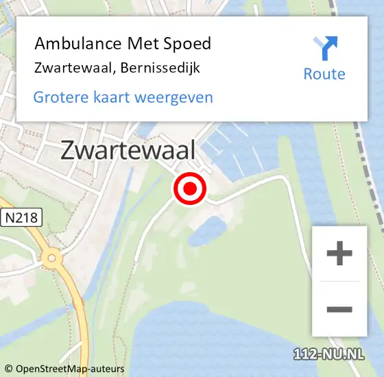 Locatie op kaart van de 112 melding: Ambulance Met Spoed Naar Zwartewaal, Bernissedijk op 8 mei 2020 17:33