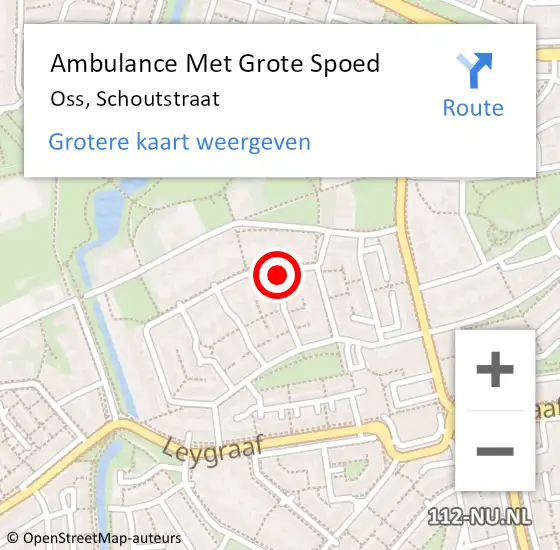 Locatie op kaart van de 112 melding: Ambulance Met Grote Spoed Naar Oss, Schoutstraat op 8 mei 2020 18:19