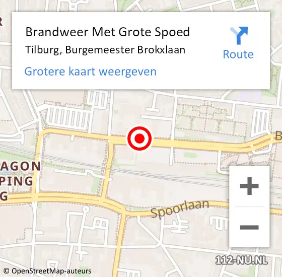 Locatie op kaart van de 112 melding: Brandweer Met Grote Spoed Naar Tilburg, Burgemeester Brokxlaan op 8 mei 2020 18:31