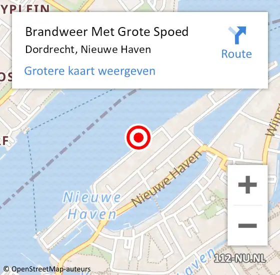 Locatie op kaart van de 112 melding: Brandweer Met Grote Spoed Naar Dordrecht, Nieuwe Haven op 8 mei 2020 19:01