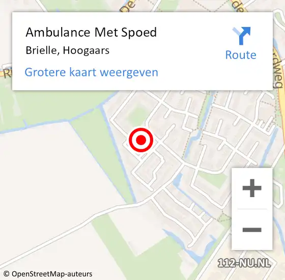 Locatie op kaart van de 112 melding: Ambulance Met Spoed Naar Brielle, Hoogaars op 8 mei 2020 19:51