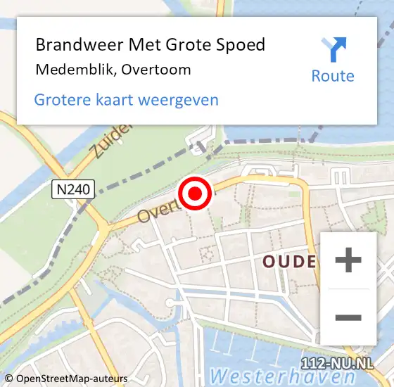 Locatie op kaart van de 112 melding: Brandweer Met Grote Spoed Naar Medemblik, Overtoom op 8 mei 2020 20:56