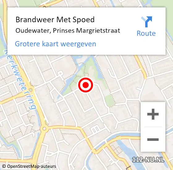 Locatie op kaart van de 112 melding: Brandweer Met Spoed Naar Oudewater, Prinses Margrietstraat op 8 mei 2020 21:17