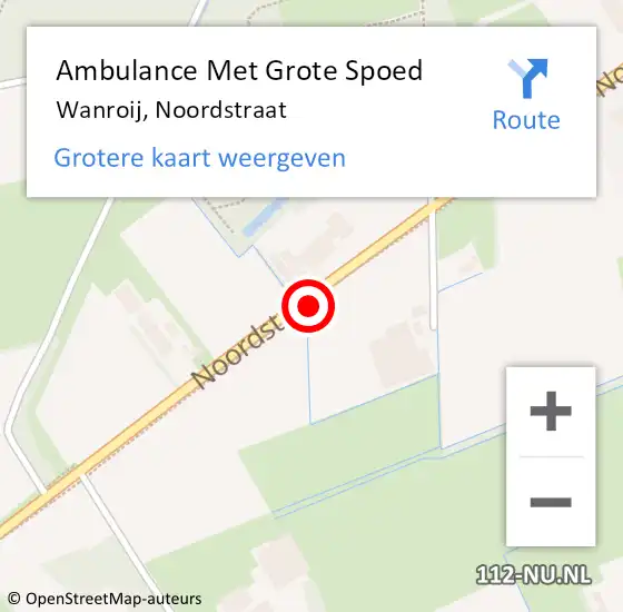 Locatie op kaart van de 112 melding: Ambulance Met Grote Spoed Naar Wanroij, Noordstraat op 8 mei 2020 22:21