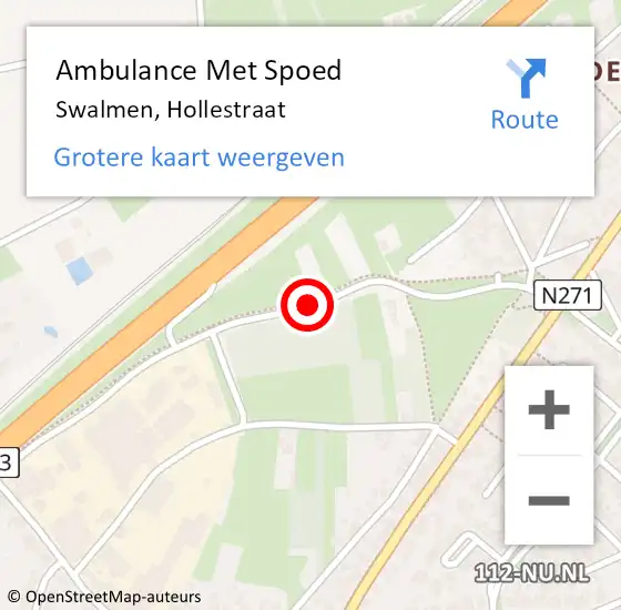 Locatie op kaart van de 112 melding: Ambulance Met Spoed Naar Swalmen, Hollestraat op 8 mei 2020 22:23