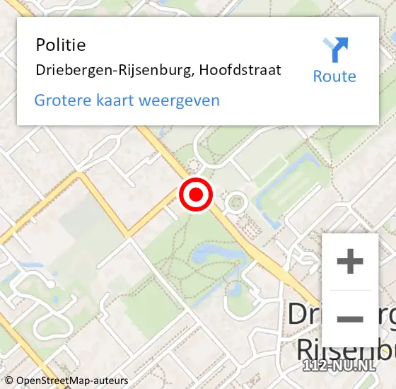 Locatie op kaart van de 112 melding: Politie Driebergen-Rijsenburg, Hoofdstraat op 8 mei 2020 22:38