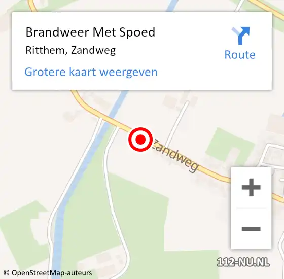 Locatie op kaart van de 112 melding: Brandweer Met Spoed Naar Ritthem, Zandweg op 9 mei 2020 04:34