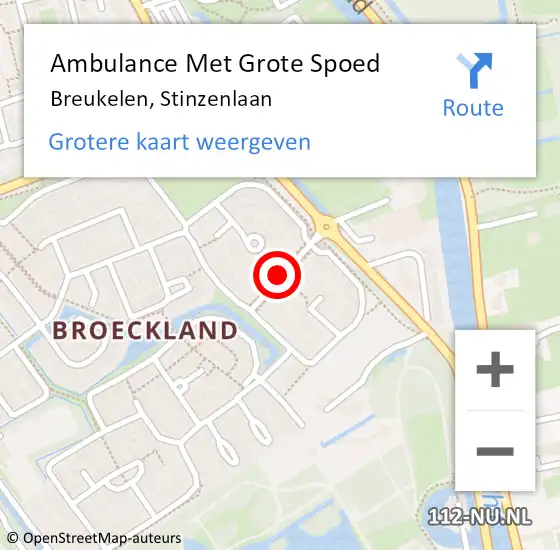 Locatie op kaart van de 112 melding: Ambulance Met Grote Spoed Naar Breukelen, Stinzenlaan op 9 mei 2020 04:42