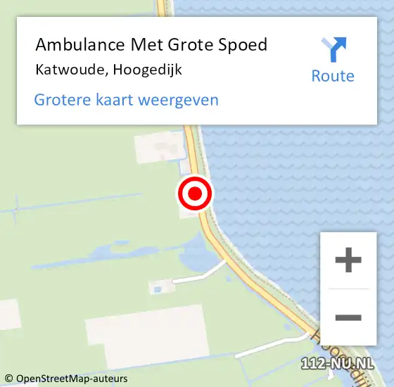 Locatie op kaart van de 112 melding: Ambulance Met Grote Spoed Naar Katwoude, Hoogedijk op 9 mei 2020 05:16