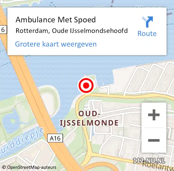 Locatie op kaart van de 112 melding: Ambulance Met Spoed Naar Rotterdam, Oude IJsselmondsehoofd op 9 mei 2020 07:48