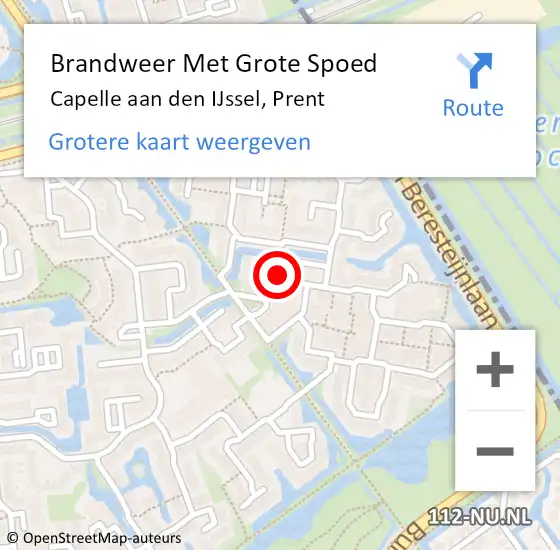 Locatie op kaart van de 112 melding: Brandweer Met Grote Spoed Naar Capelle aan den IJssel, Prent op 9 mei 2020 07:58