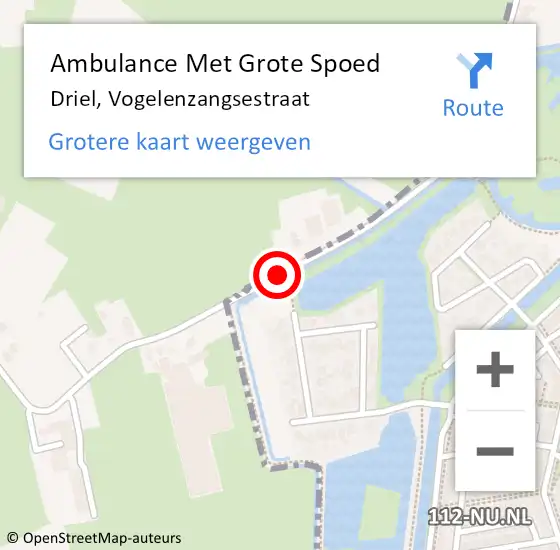 Locatie op kaart van de 112 melding: Ambulance Met Grote Spoed Naar Driel, Vogelenzangsestraat op 9 mei 2020 10:37