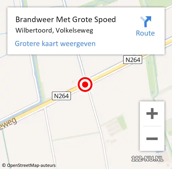 Locatie op kaart van de 112 melding: Brandweer Met Grote Spoed Naar Wilbertoord, Volkelseweg op 9 mei 2020 10:47