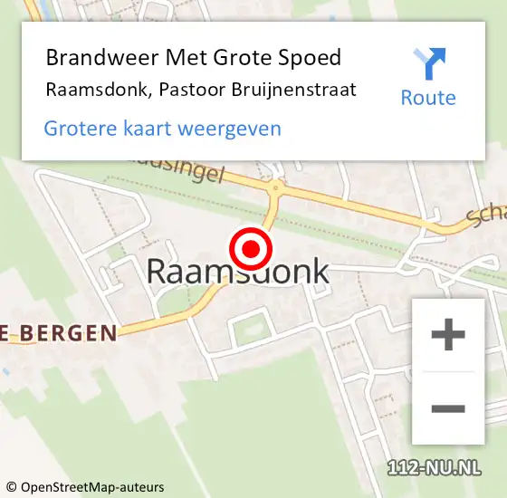 Locatie op kaart van de 112 melding: Brandweer Met Grote Spoed Naar Raamsdonk, Pastoor Bruijnenstraat op 9 mei 2020 11:34