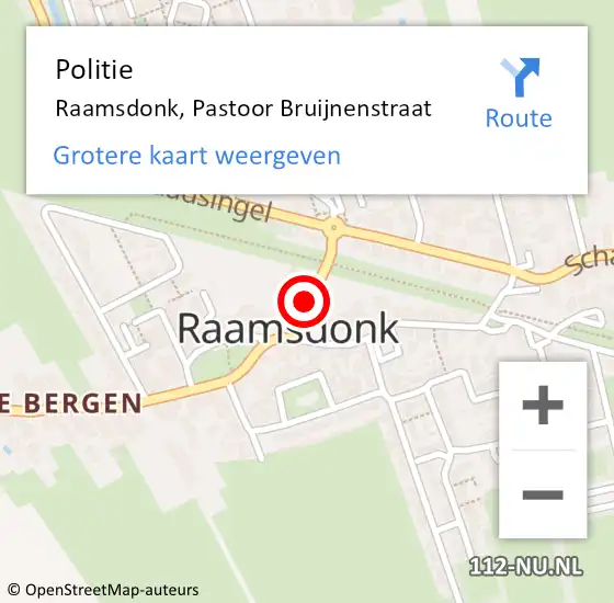 Locatie op kaart van de 112 melding: Politie Raamsdonk, Pastoor Bruijnenstraat op 9 mei 2020 11:34