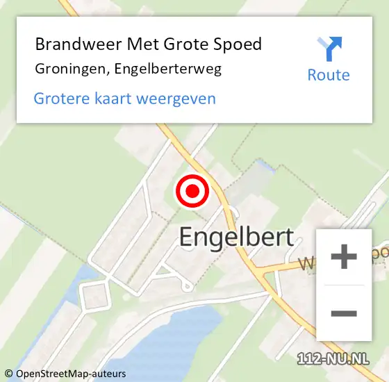 Locatie op kaart van de 112 melding: Brandweer Met Grote Spoed Naar Groningen, Engelberterweg op 9 mei 2020 11:40