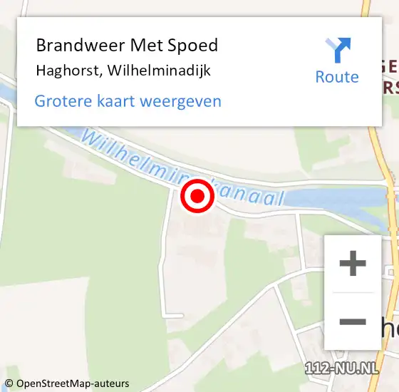 Locatie op kaart van de 112 melding: Brandweer Met Spoed Naar Haghorst, Wilhelminadijk op 9 mei 2020 12:24
