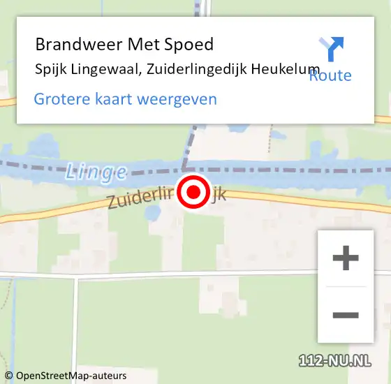 Locatie op kaart van de 112 melding: Brandweer Met Spoed Naar Spijk Lingewaal, Zuiderlingedijk Heukelum op 9 mei 2020 13:12