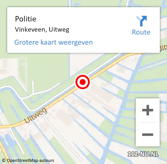 Locatie op kaart van de 112 melding: Politie Vinkeveen, Uitweg op 9 mei 2020 13:33