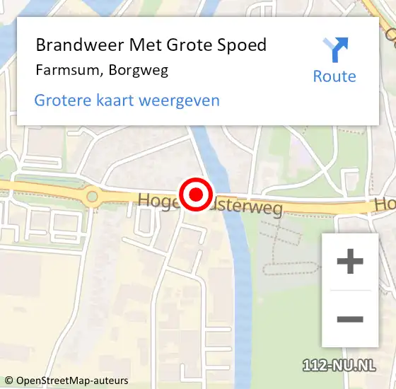 Locatie op kaart van de 112 melding: Brandweer Met Grote Spoed Naar Farmsum, Borgweg op 9 mei 2020 13:49
