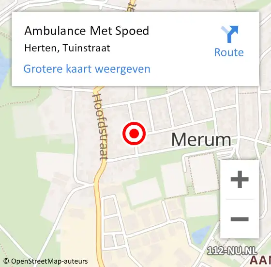 Locatie op kaart van de 112 melding: Ambulance Met Spoed Naar Herten, Tuinstraat op 9 mei 2020 14:22