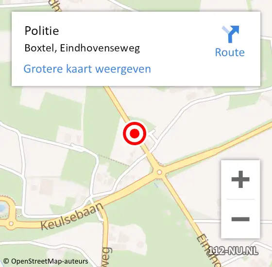 Locatie op kaart van de 112 melding: Politie Boxtel, Eindhovenseweg op 9 mei 2020 14:24