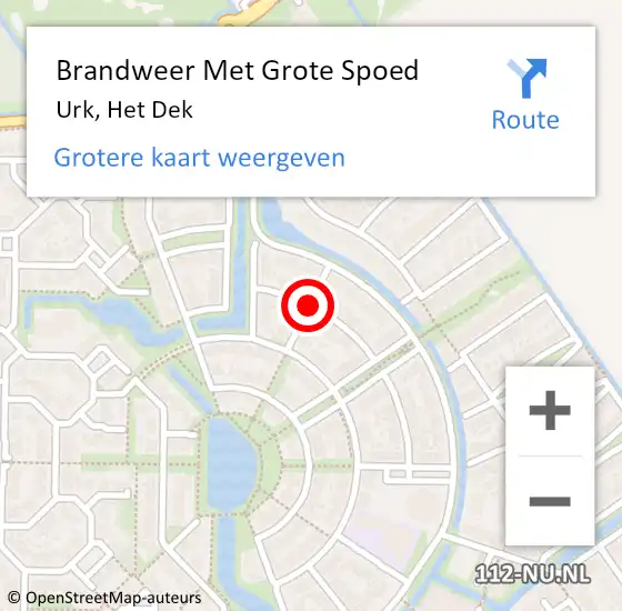 Locatie op kaart van de 112 melding: Brandweer Met Grote Spoed Naar Urk, Het Dek op 9 mei 2020 15:24