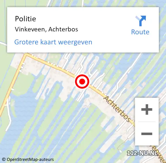 Locatie op kaart van de 112 melding: Politie Vinkeveen, Achterbos op 9 mei 2020 16:07