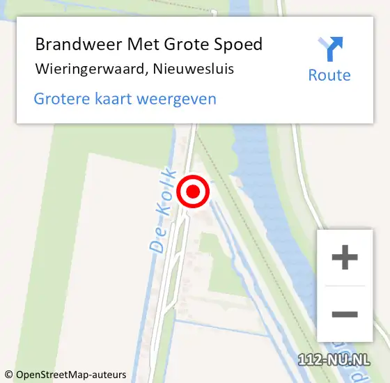 Locatie op kaart van de 112 melding: Brandweer Met Grote Spoed Naar Wieringerwaard, Nieuwesluis op 9 mei 2020 16:15