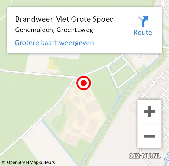 Locatie op kaart van de 112 melding: Brandweer Met Grote Spoed Naar Genemuiden, Greenteweg op 1 oktober 2013 04:26