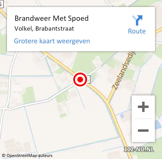 Locatie op kaart van de 112 melding: Brandweer Met Spoed Naar Volkel, Brabantstraat op 9 mei 2020 16:58