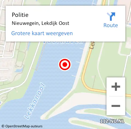 Locatie op kaart van de 112 melding: Politie Nieuwegein, Lekdijk Oost op 9 mei 2020 17:39