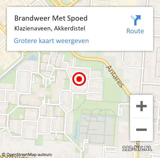 Locatie op kaart van de 112 melding: Brandweer Met Spoed Naar Klazienaveen, Akkerdistel op 9 mei 2020 18:28