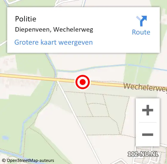 Locatie op kaart van de 112 melding: Politie Diepenveen, Wechelerweg op 9 mei 2020 18:34