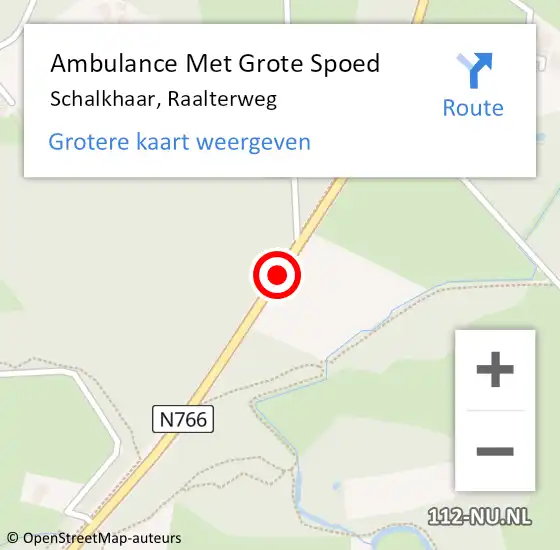 Locatie op kaart van de 112 melding: Ambulance Met Grote Spoed Naar Schalkhaar, Raalterweg op 9 mei 2020 18:41