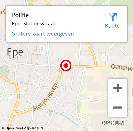 Locatie op kaart van de 112 melding: Politie Epe, Stationsstraat op 9 mei 2020 18:50
