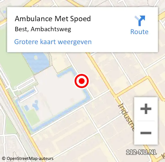 Locatie op kaart van de 112 melding: Ambulance Met Spoed Naar Best, Ambachtsweg op 9 mei 2020 21:12