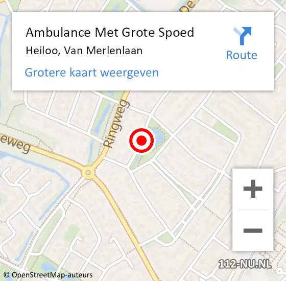 Locatie op kaart van de 112 melding: Ambulance Met Grote Spoed Naar Heiloo, Van Merlenlaan op 9 mei 2020 22:13