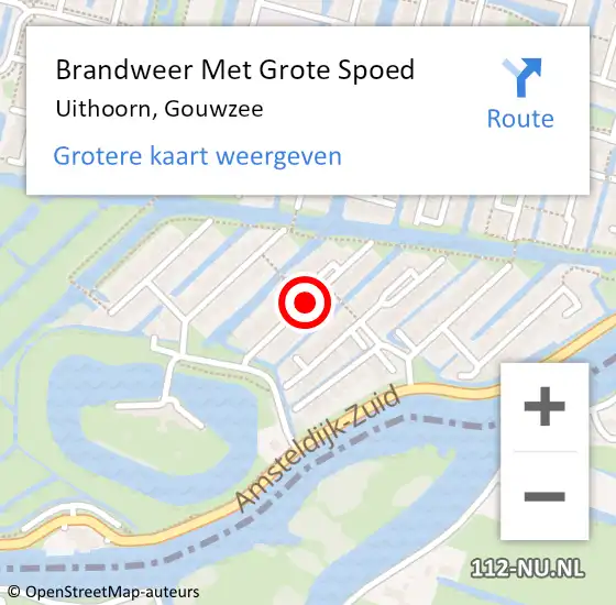 Locatie op kaart van de 112 melding: Brandweer Met Grote Spoed Naar Uithoorn, Gouwzee op 9 mei 2020 22:15