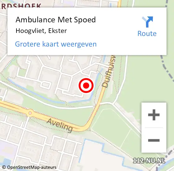 Locatie op kaart van de 112 melding: Ambulance Met Spoed Naar Hoogvliet, Ekster op 9 mei 2020 22:34