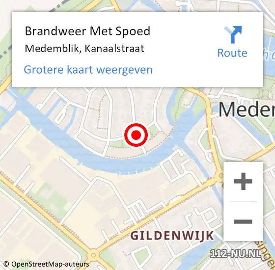 Locatie op kaart van de 112 melding: Brandweer Met Spoed Naar Medemblik, Kanaalstraat op 10 mei 2020 01:03