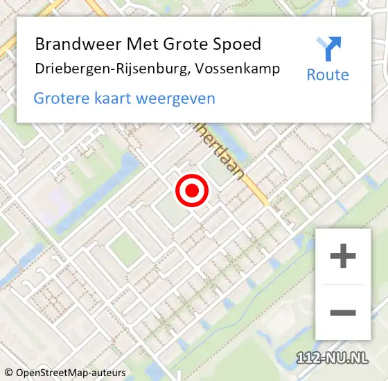 Locatie op kaart van de 112 melding: Brandweer Met Grote Spoed Naar Driebergen-Rijsenburg, Vossenkamp op 10 mei 2020 02:51